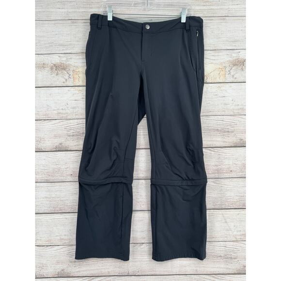 REI Co-op Northway Convertible Pants Womens 14 Petite Black Internal Drawstring - Picture 1 of 11